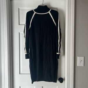 Women’s Limited Black and White Accented Turtleneck Knit Dress